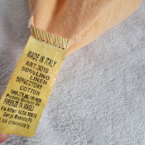 Firenze In Maglia Made In Italy Womens Linen Cotton Pleated Midi Skirt Orange - Picture 4 of 7